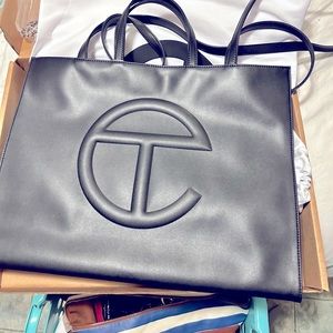 TELFAR Large Black shopping bag. NWT